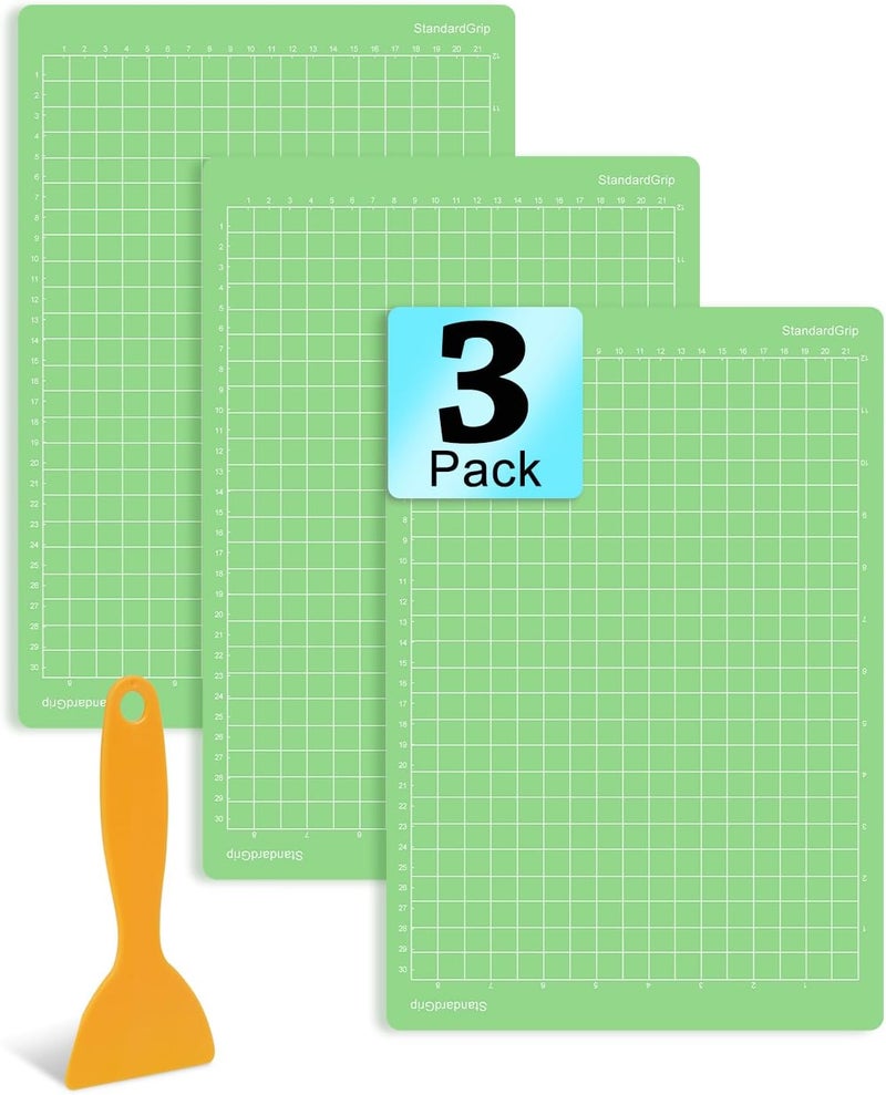 UCEC Cutting Mat Compatible with Joy Xtra, 3 Pack Standard Grip Reusable Cutting Mat, 8.5x12in Adhesive Sticky Non-Slip Durable Cut Mats Replacement Accessories for Sewing Quilting, Craft - Image 1